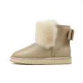 Colored Leather Winter Boots Fur Lined Cuff